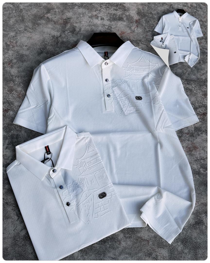 HIGH QUALITY LUXURY COLLAR NECK POLO 8 – White