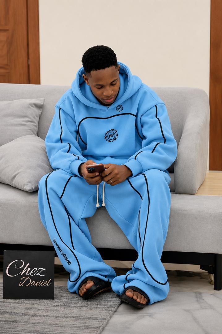 PREMIUM HIGH QUALITY LUXURY UP AND DOWN HOODIE 30 – BLUE